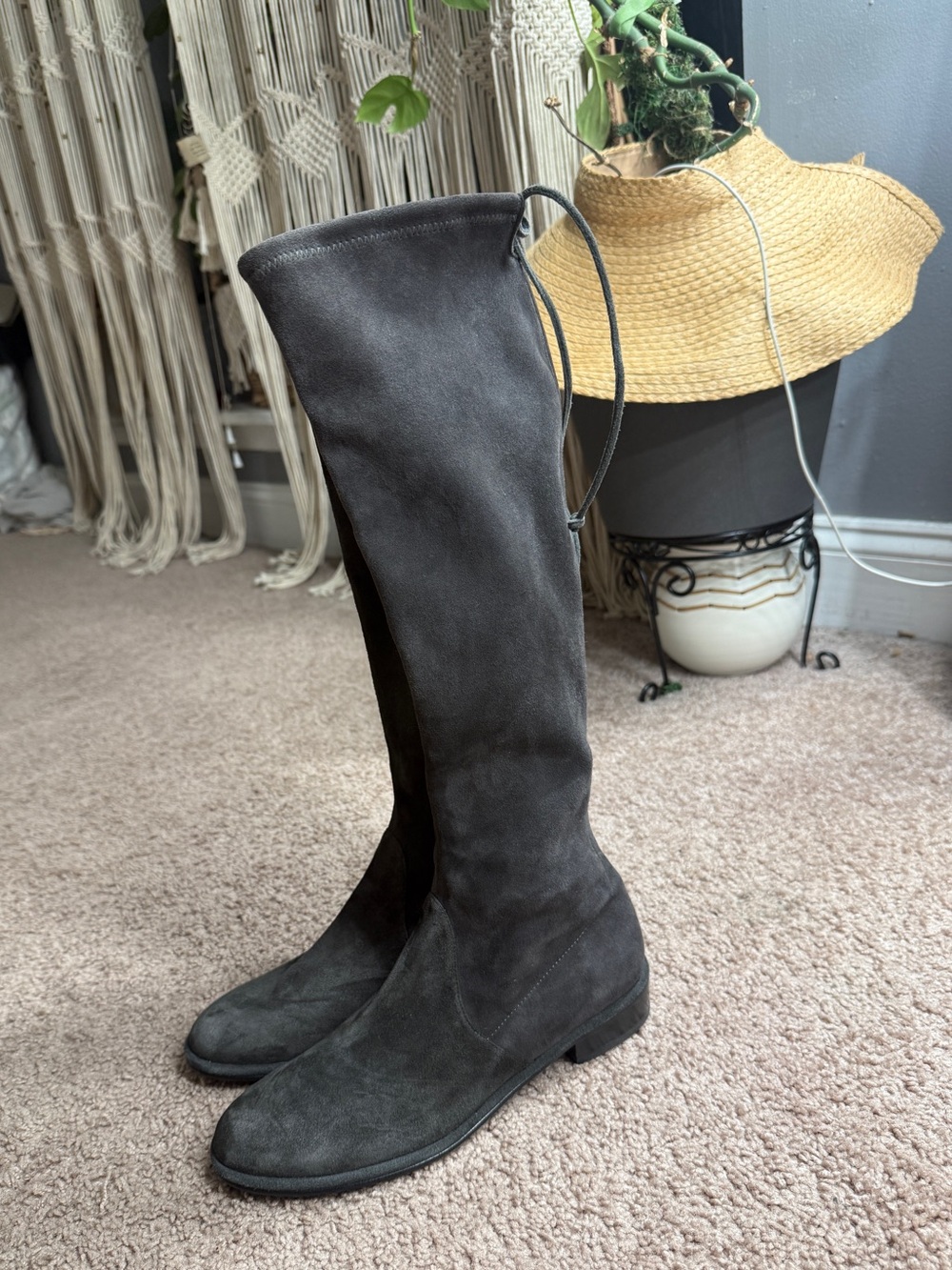 Stuart Weitzman Suede Boots - Dark Gray